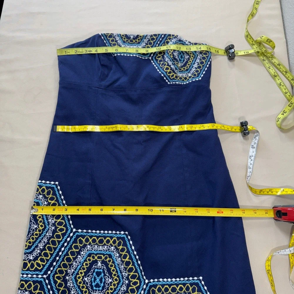 Lilly Pulitzer Honeycomb Home Bowen Embroidered Strapless Dress Size 4 Classic - Picture 13 of 16
